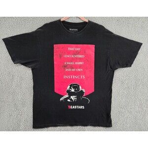 Beastars Shirt Mens XL Black Akita Shoten Japanese Manga Anime Fantasy Rabbit
